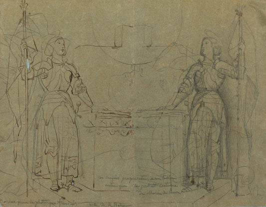 Joan of Arc Standing at the Altar at Reims Cathedral by Jean Auguste Dominique Ingres