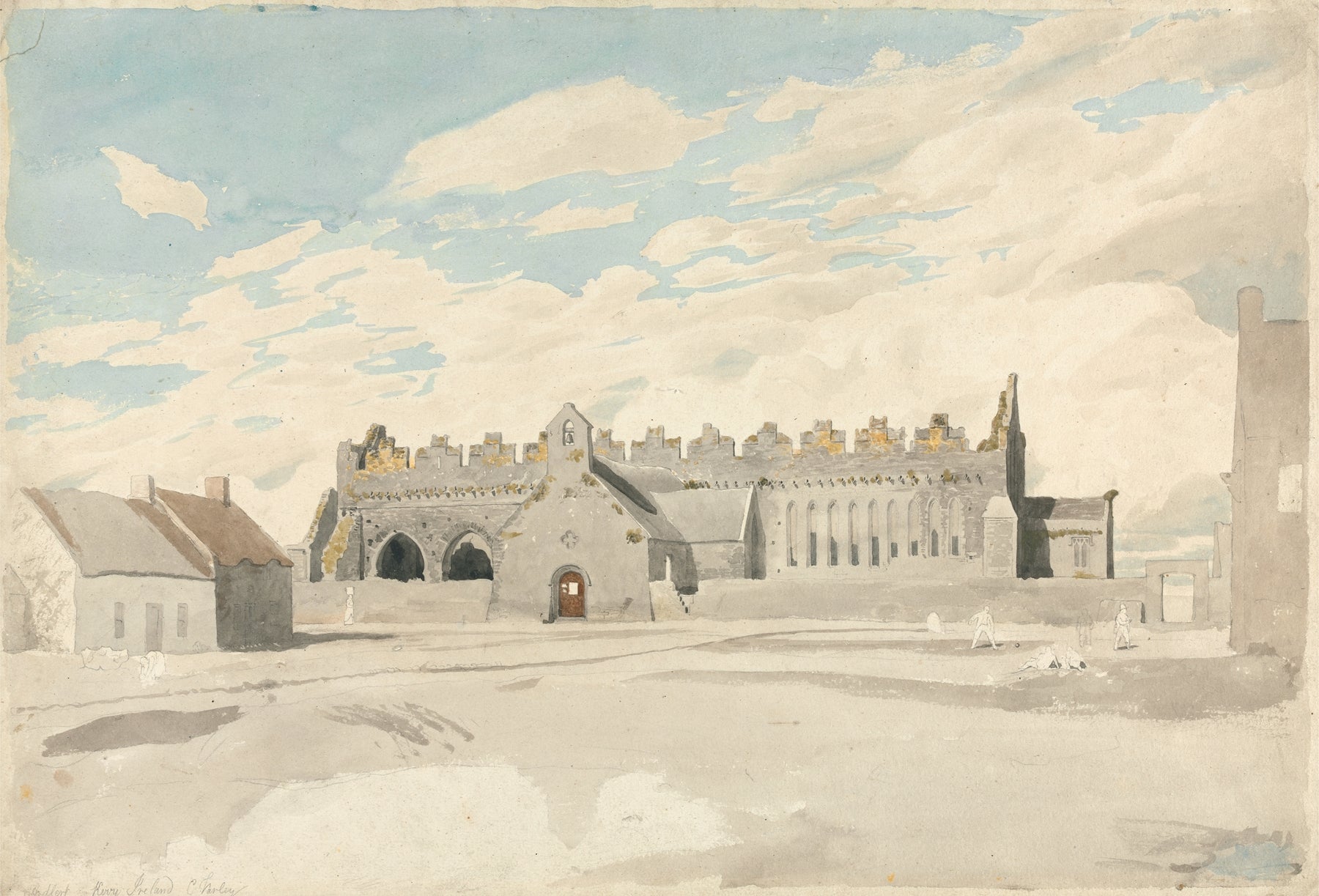 Ardfert Cathedral Kerry Ireland by Cornelius Varley
