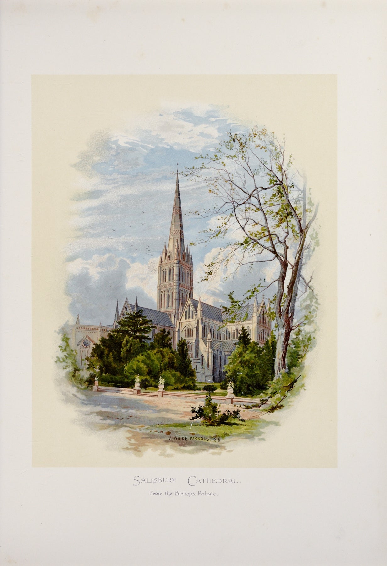 Salisbury Cathedral from the Bishops Palace by Arthur Wilde Parsons