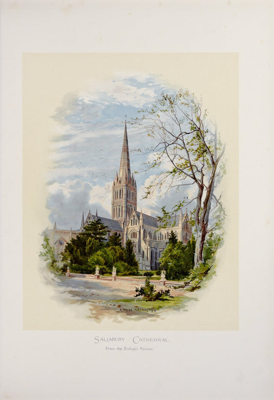 Salisbury Cathedral from the Bishops Palace by Arthur Wilde Parsons