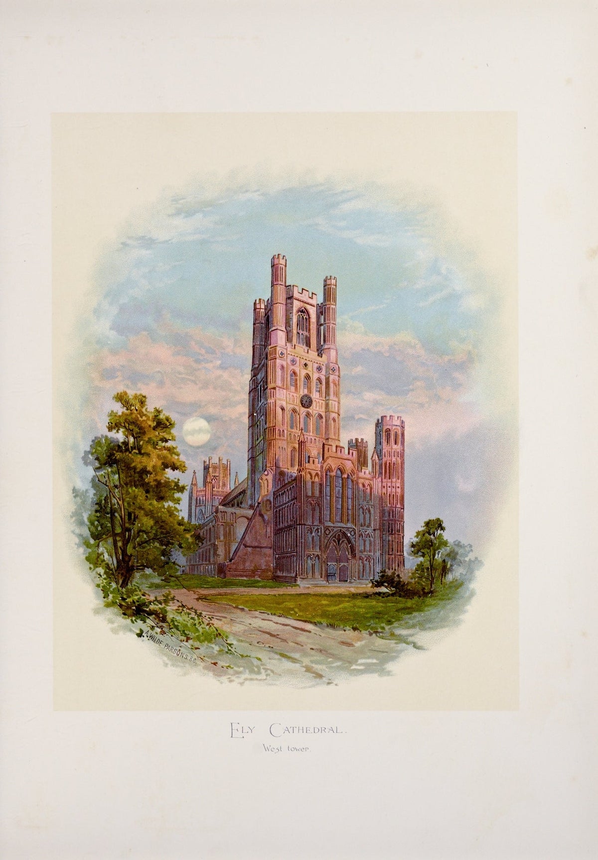 Ely Cathedral West Tower by Arthur Wilde Parsons 