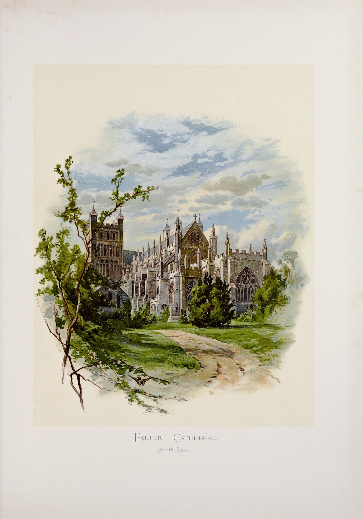 Exeter Cathedral from the South East Catholic artwork