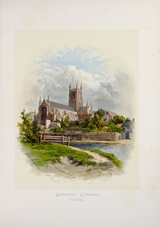 Worcester Cathedral from the North East Catholic artwork