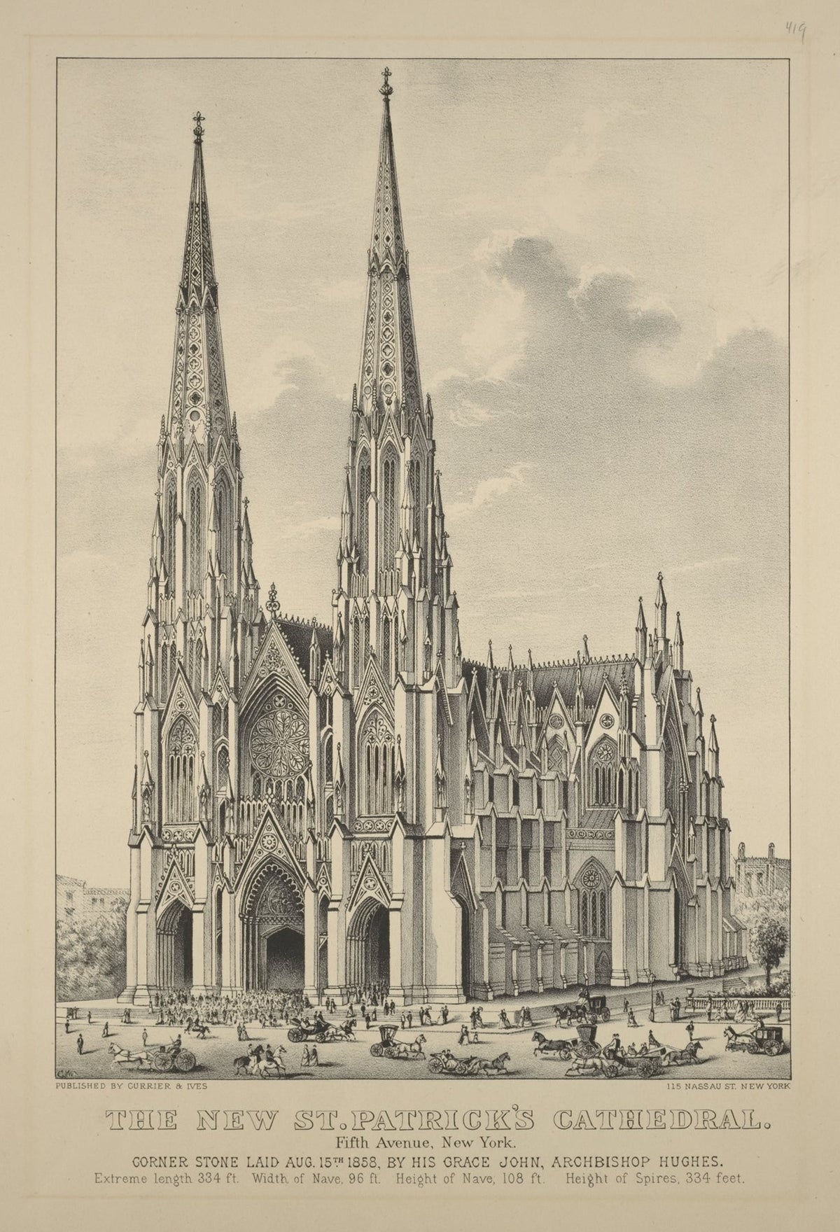 The new St. Patrick’s Cathedral. Fifth Avenue, New York Catholic artwork