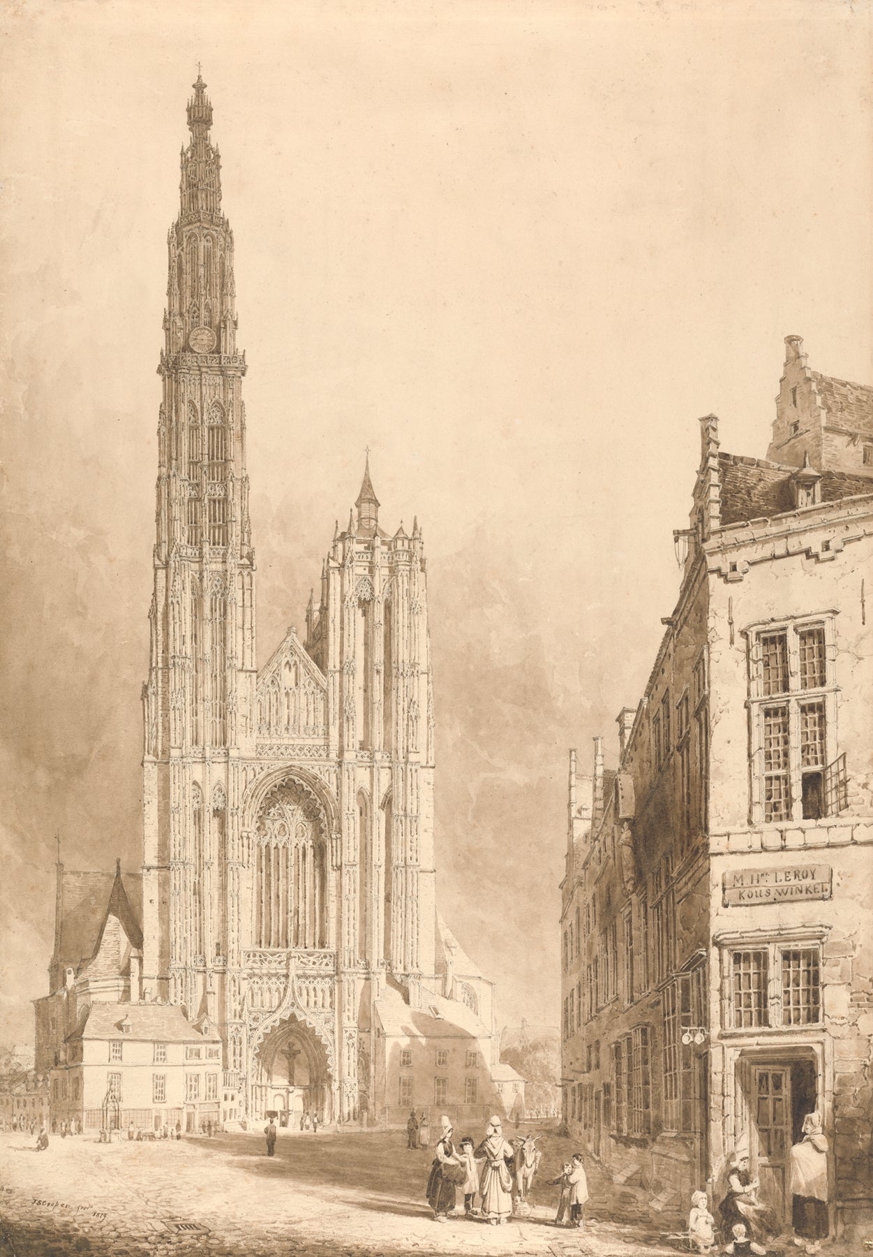View of Antwerp Cathedral Catholic artwork