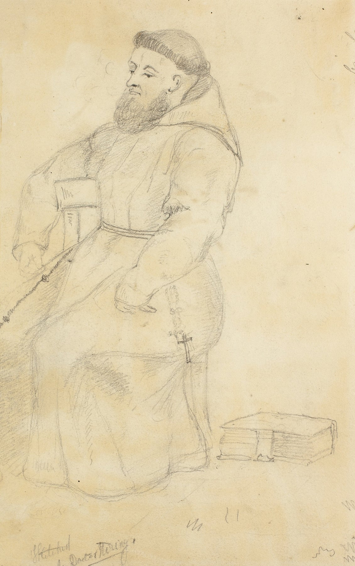 Seated Friar Catholic artwork