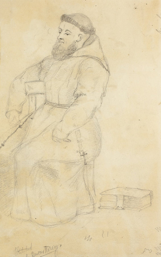Seated Friar Catholic artwork