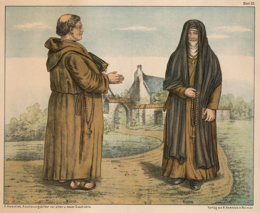 Mönch. Nonne Catholic artwork
