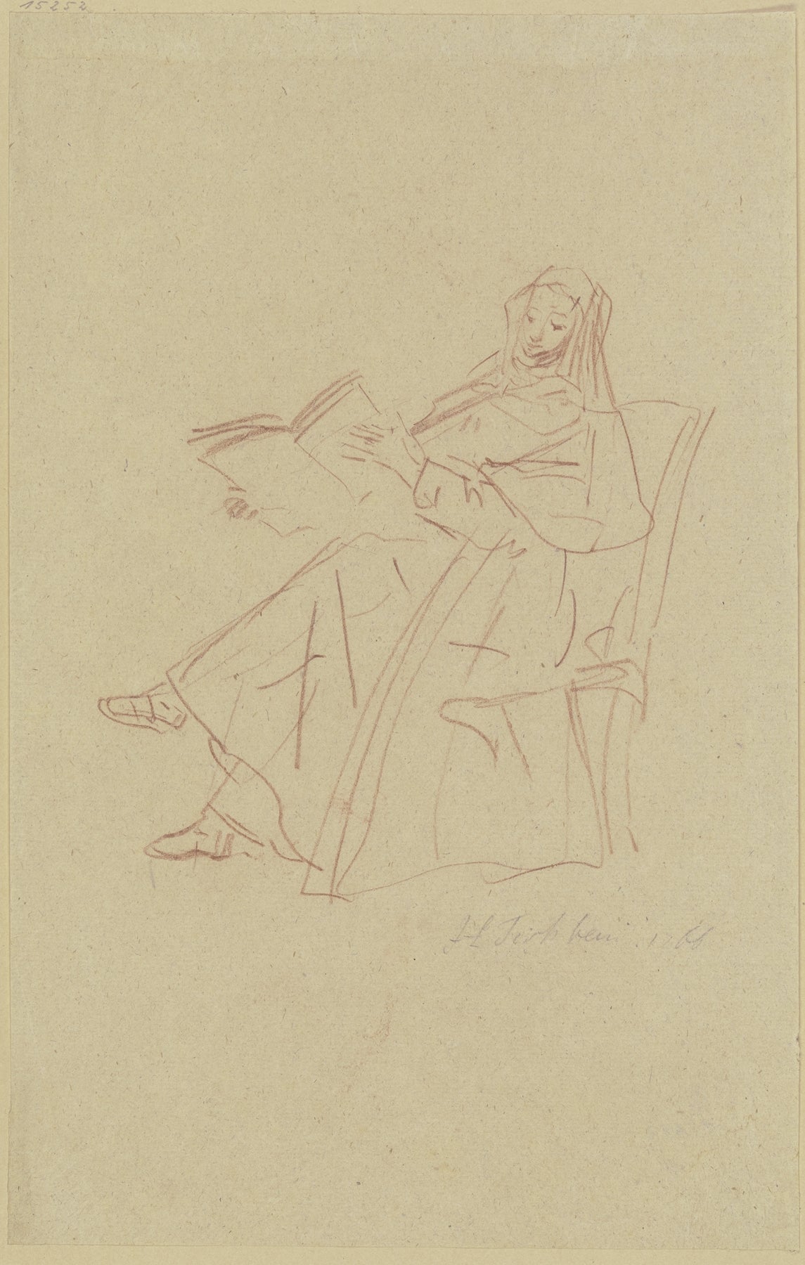 Sitzende Nonne mit einem Buch Catholic artwork