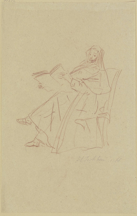 Sitzende Nonne mit einem Buch Catholic artwork