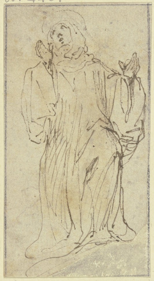 Kneeling nun Catholic artwork