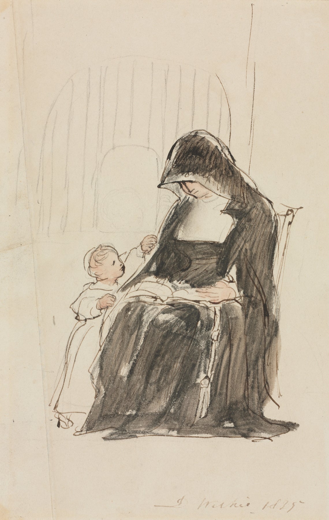 Nun Reading to a Child Catholic artwork