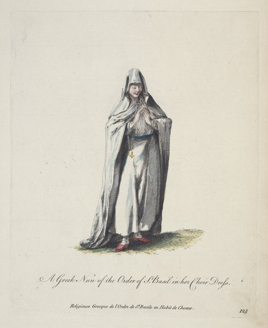 A Greek nun of the order of St. Bazil in her choir dress Catholic artwork