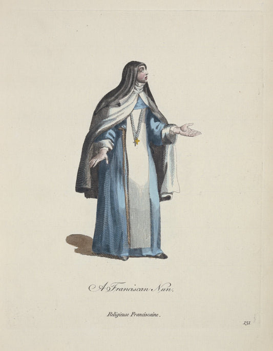 A Franciscan nun. Religieuse Franciscaine. Catholic artwork