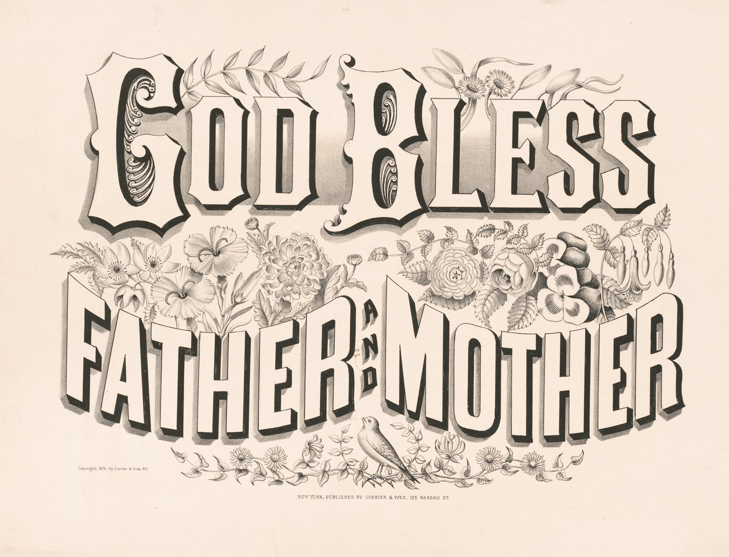 God bless father and mother Catholic artwork