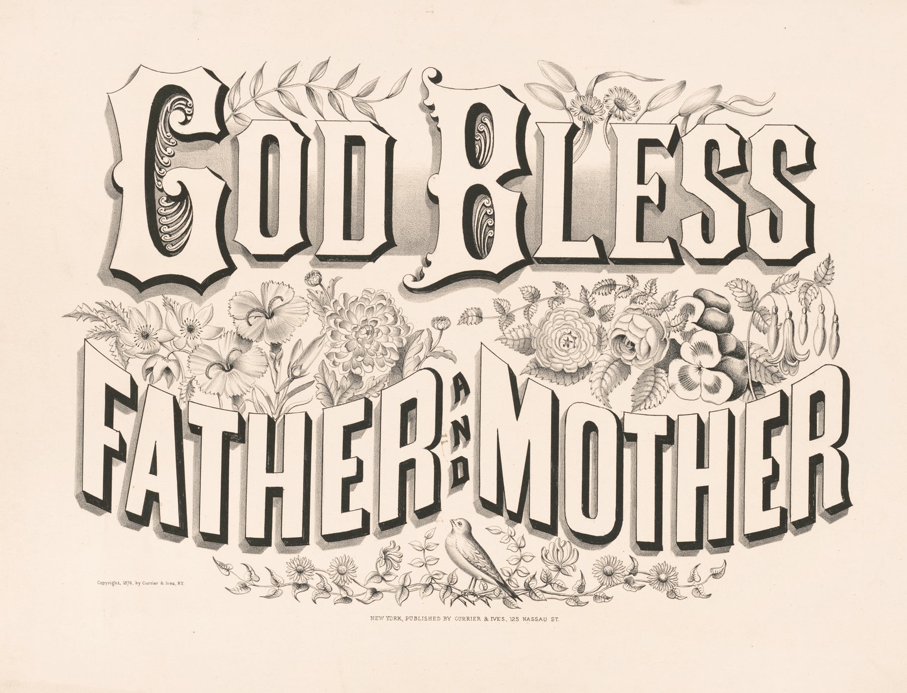 God bless father and mother Catholic artwork