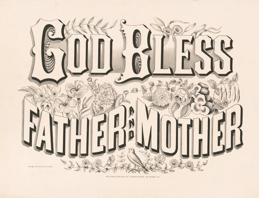 God bless father and mother Catholic artwork
