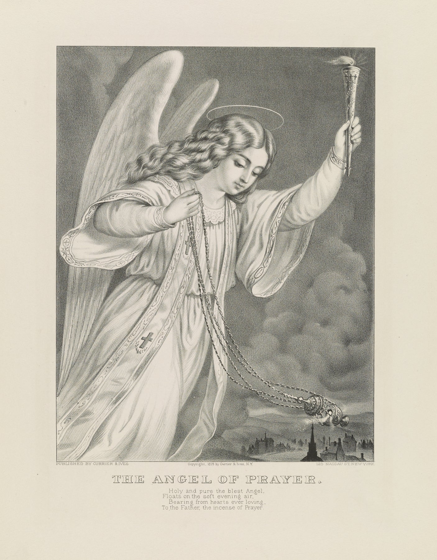 The angel of prayer Catholic artwork