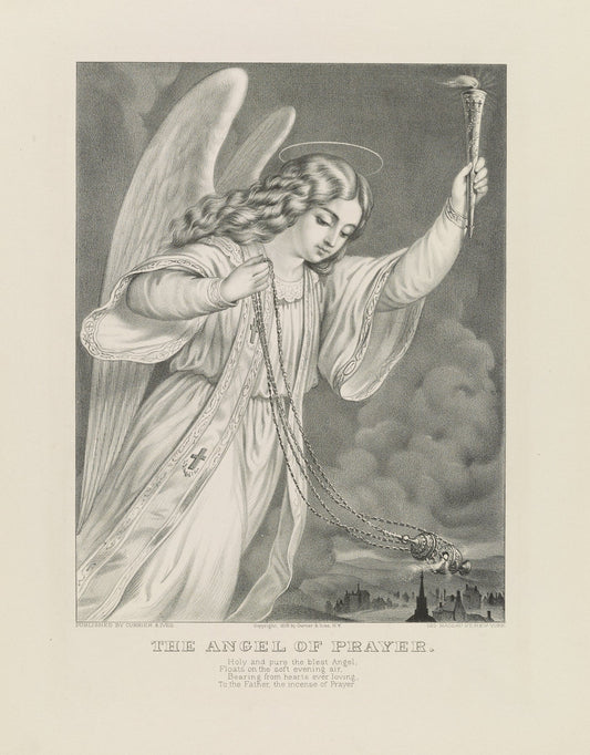 The angel of prayer Catholic artwork