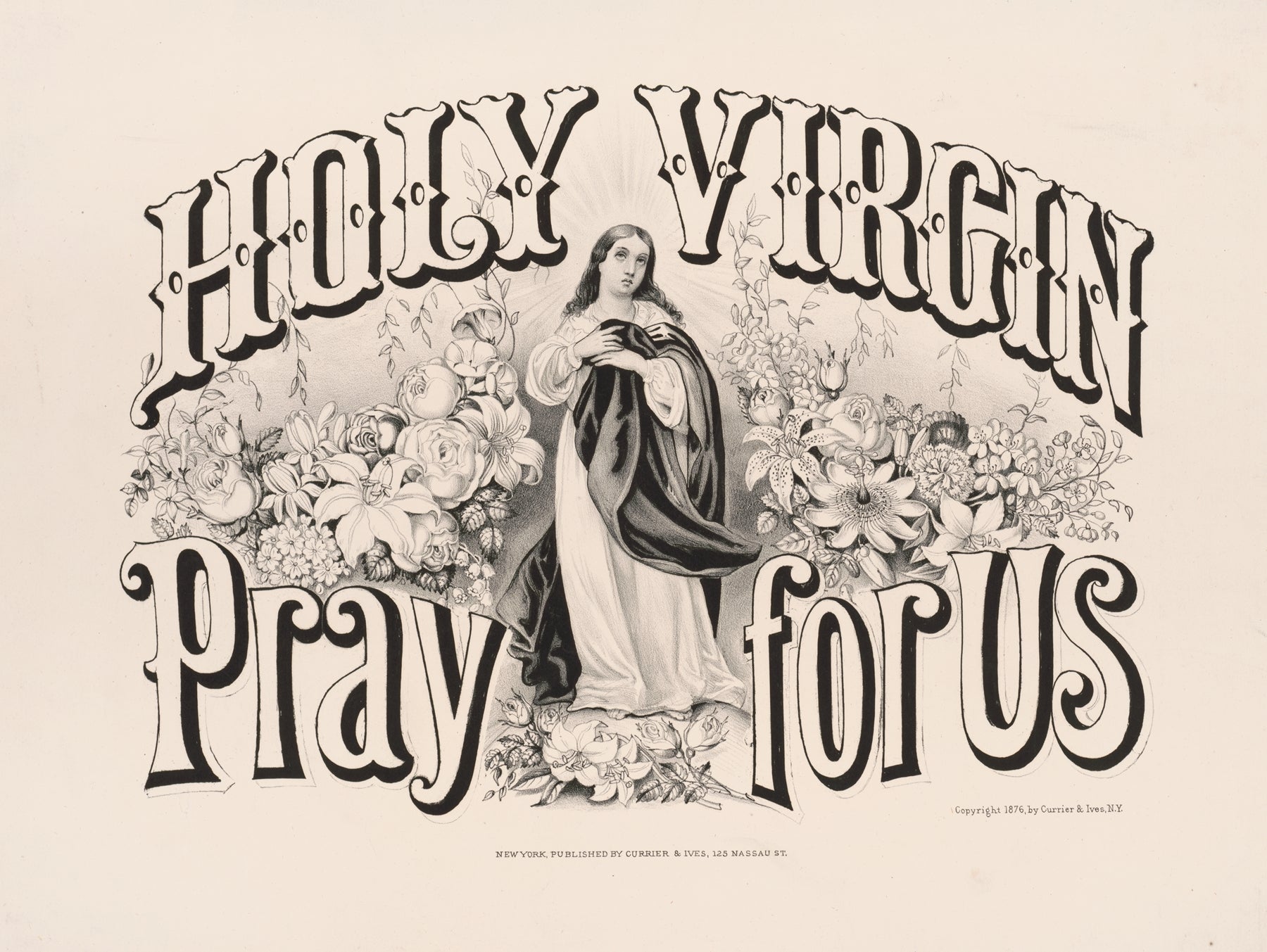Holy virgin pray for us Catholic artwork