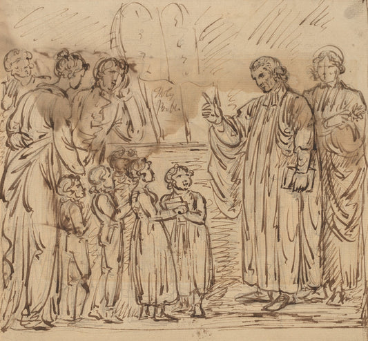 Bible Lesson (recto) Catholic artwork