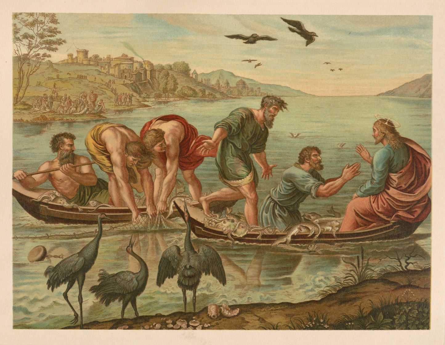 The miraculous catch of fish Catholic artwork