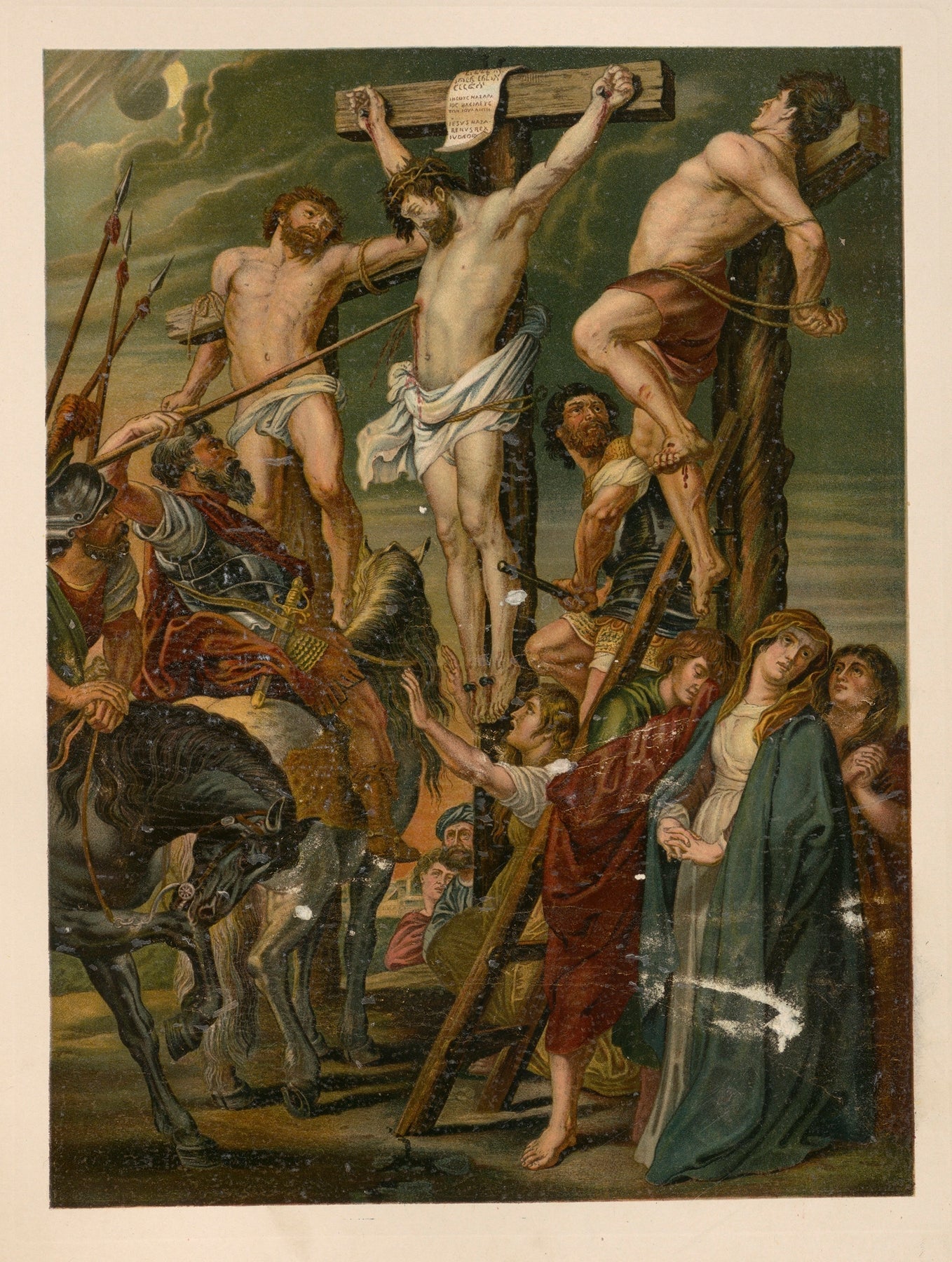 Piercing with a spear Catholic artwork