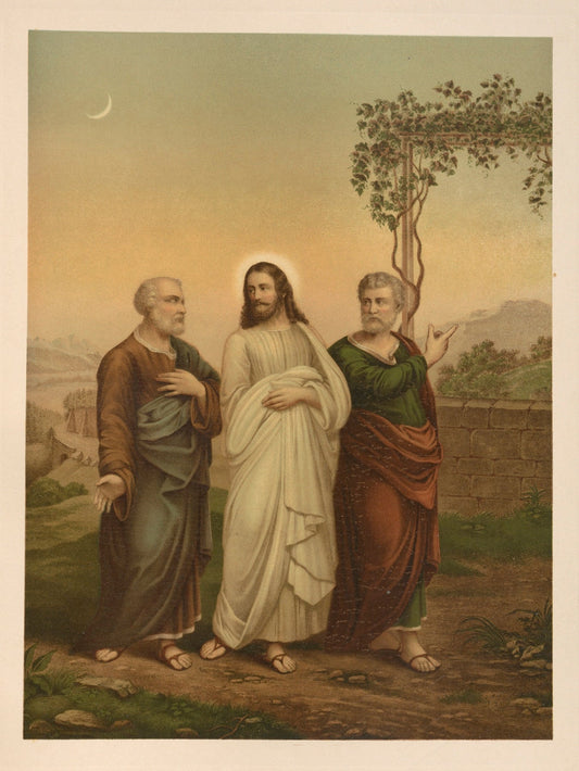 Christ walking with his disciples to Emmaus Catholic artwork