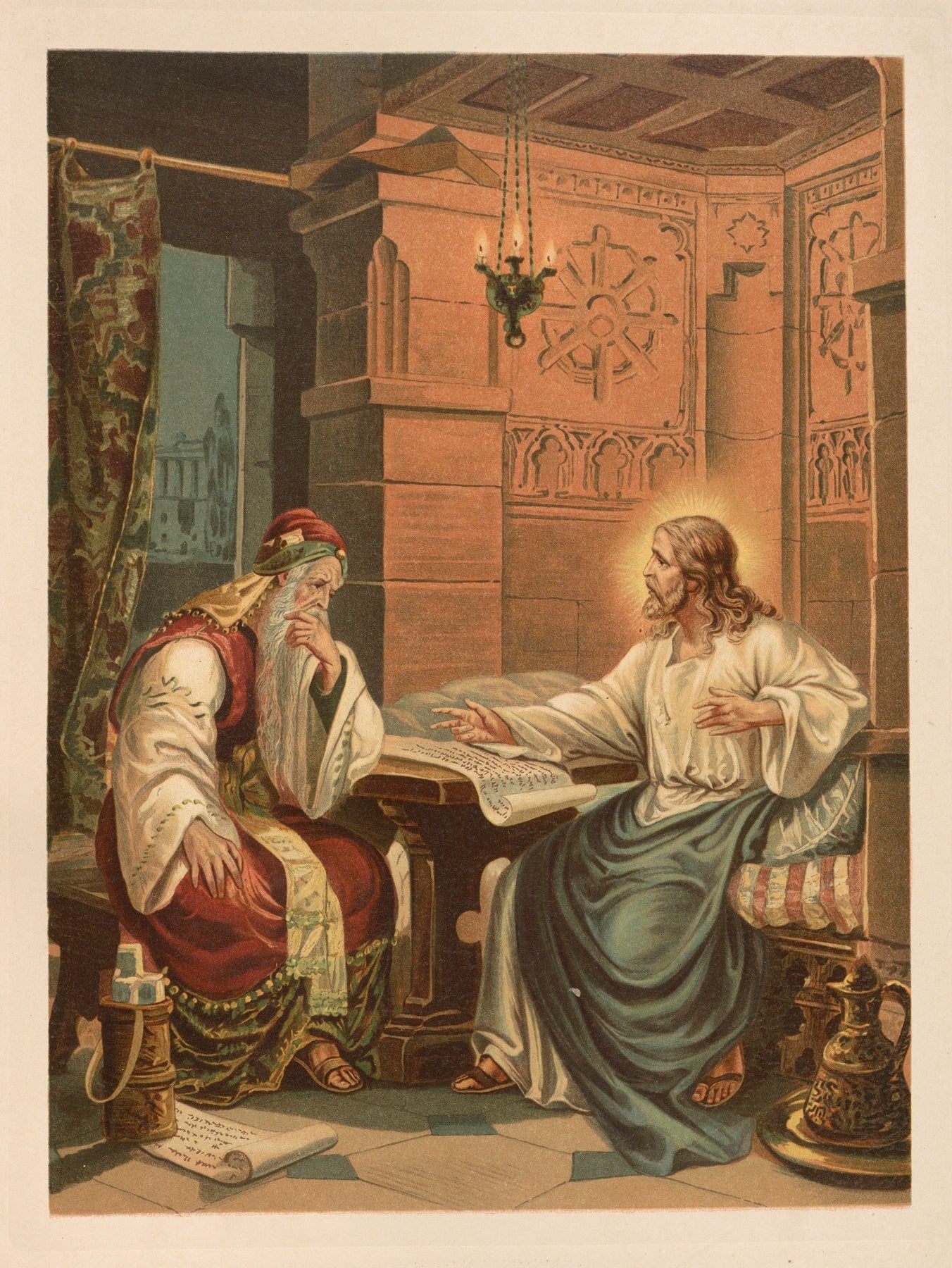 Christ’s conversation with Nicodemus Catholic artwork