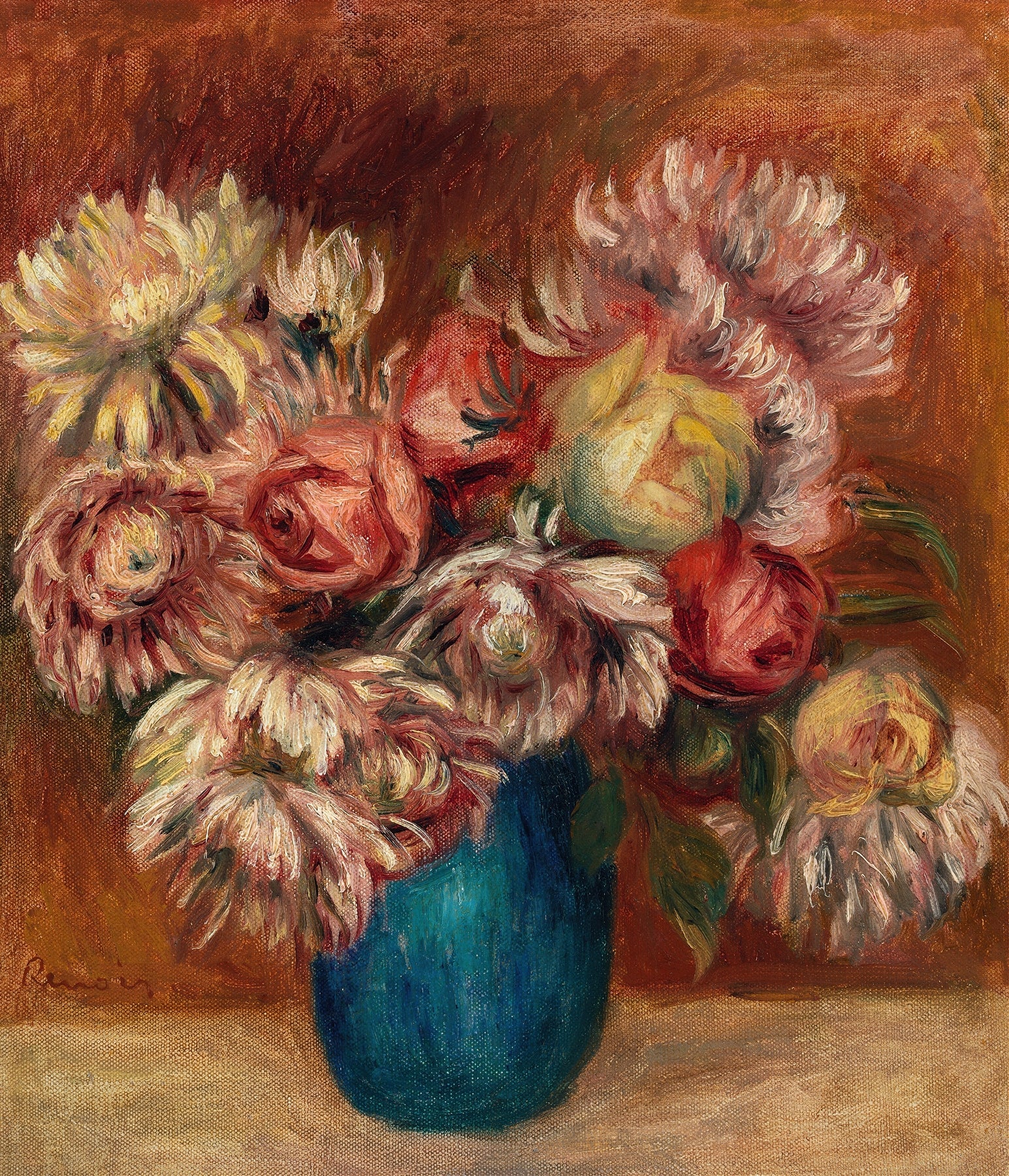 Flowers in a Green Vase (Fleurs dans un vase vert) fine artwork