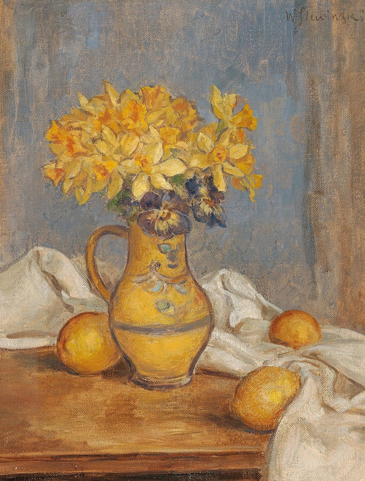 Daffodils in a Vase and Lemons fine artwork