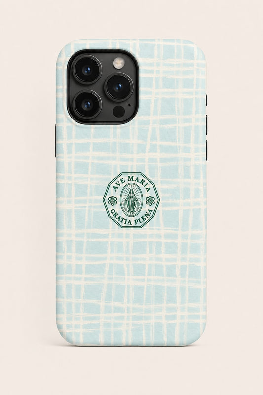 Aqua Crosshatch Phone Case