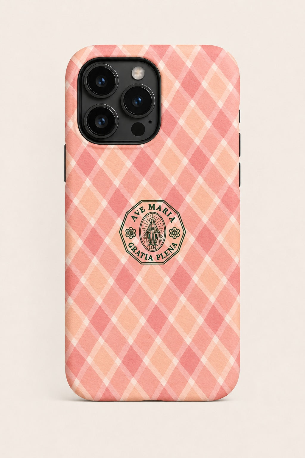 Coral Sorbet Argyle Phone Case