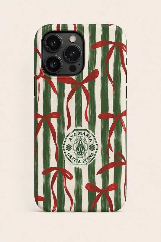 Cranberry Bow Check Phone Case