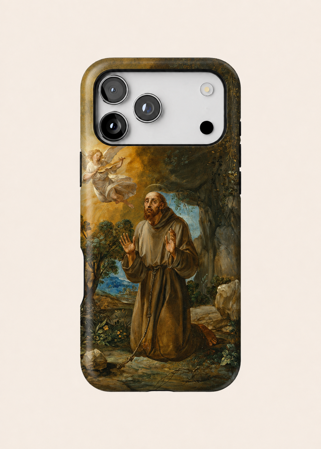 Saint Francis and the Musical Angel Phone Case