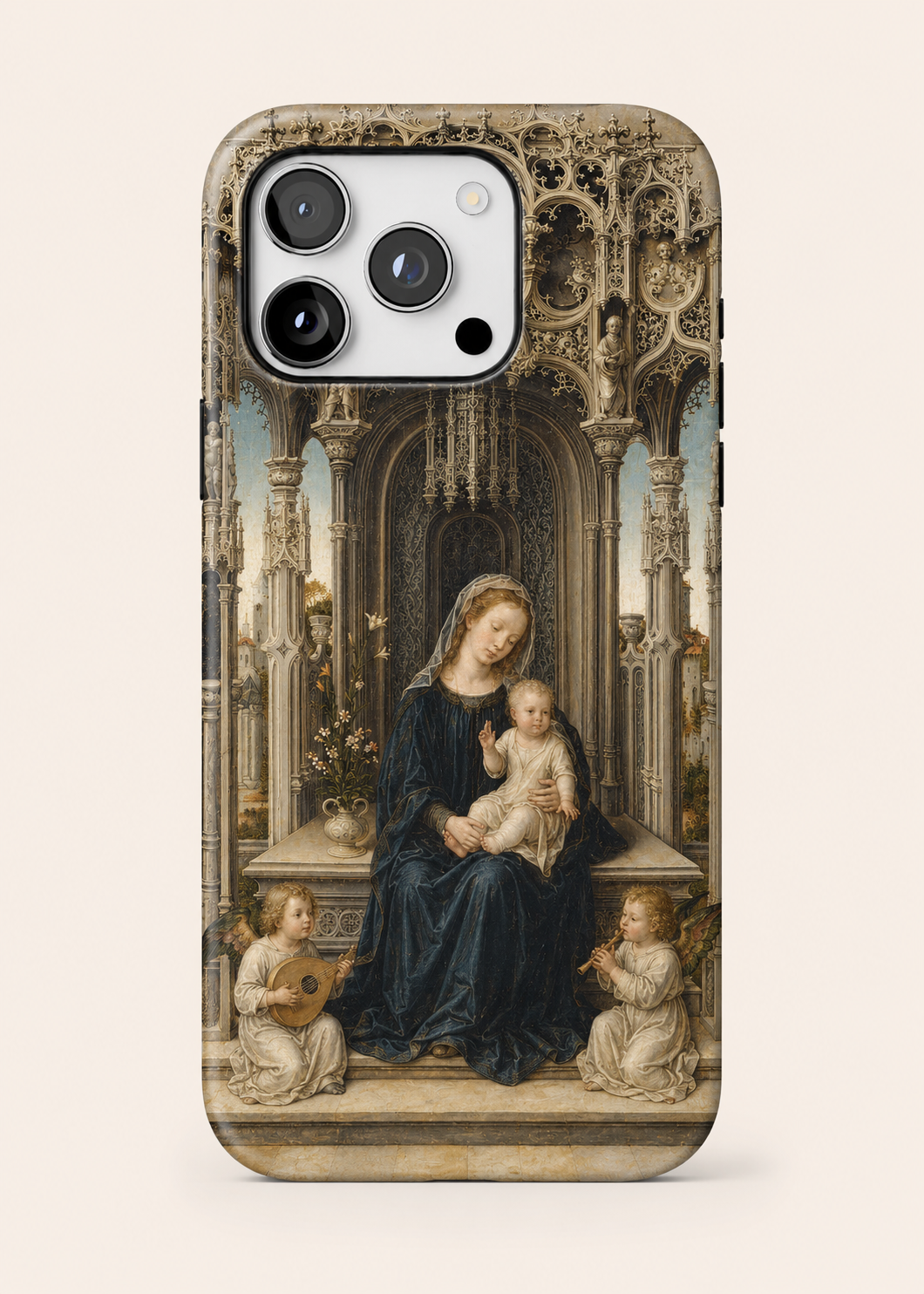 Virgin and Child with Musical Angels Phone Case